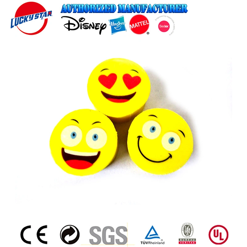 Caliente la venta de material de oficina sonrisa cara Emoji emoción sonrisa goma de borrar los iconos