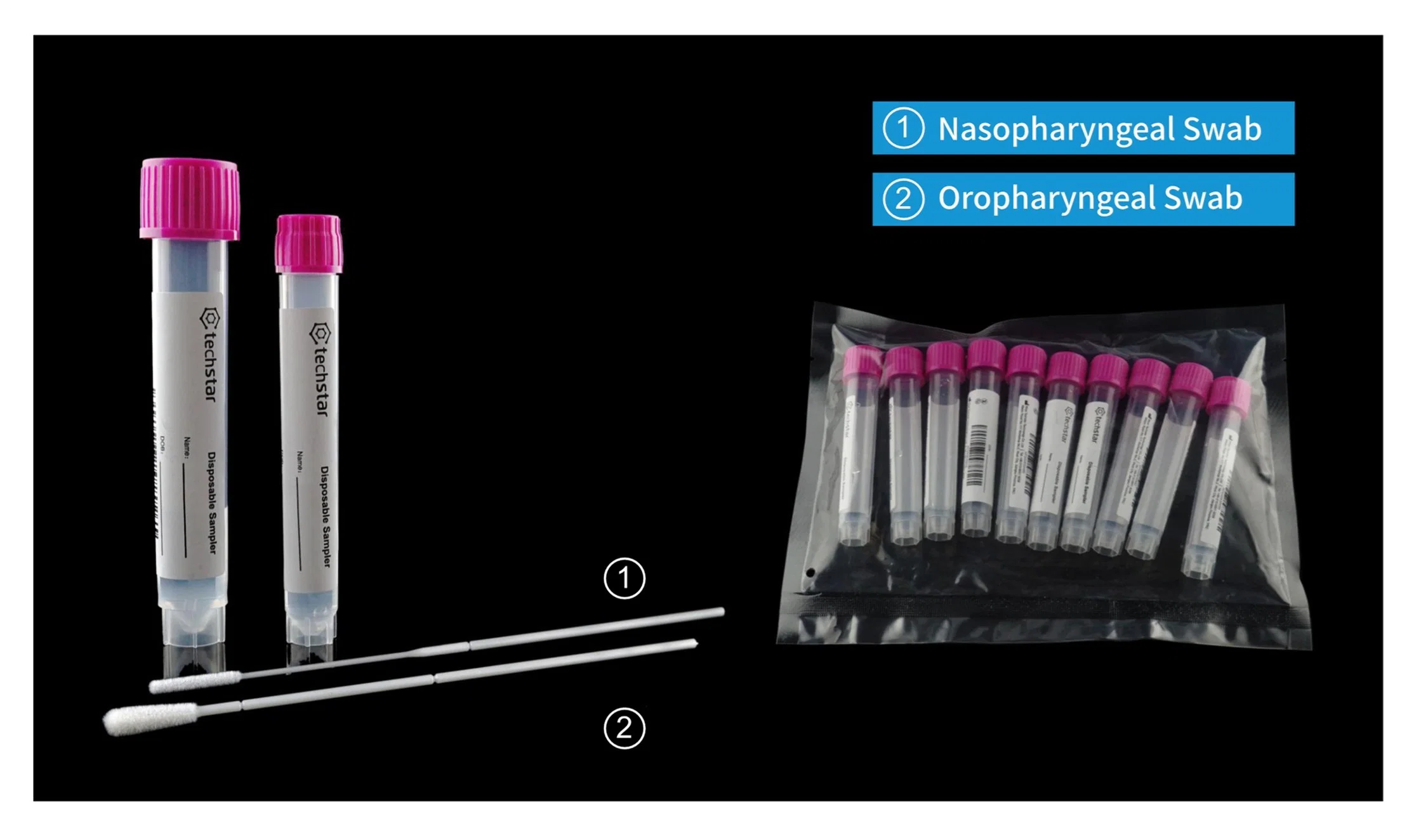 A VTM TVC Techstar Oral descartáveis ou swab nasal amostrador Kit de Coleta