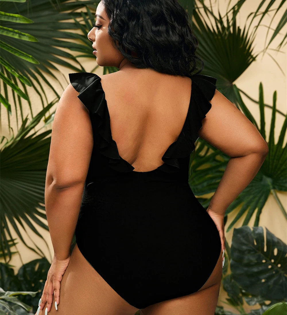 Plus Size One Piece Conservative Ladies Swimsuit Bikini Beach Swimwear