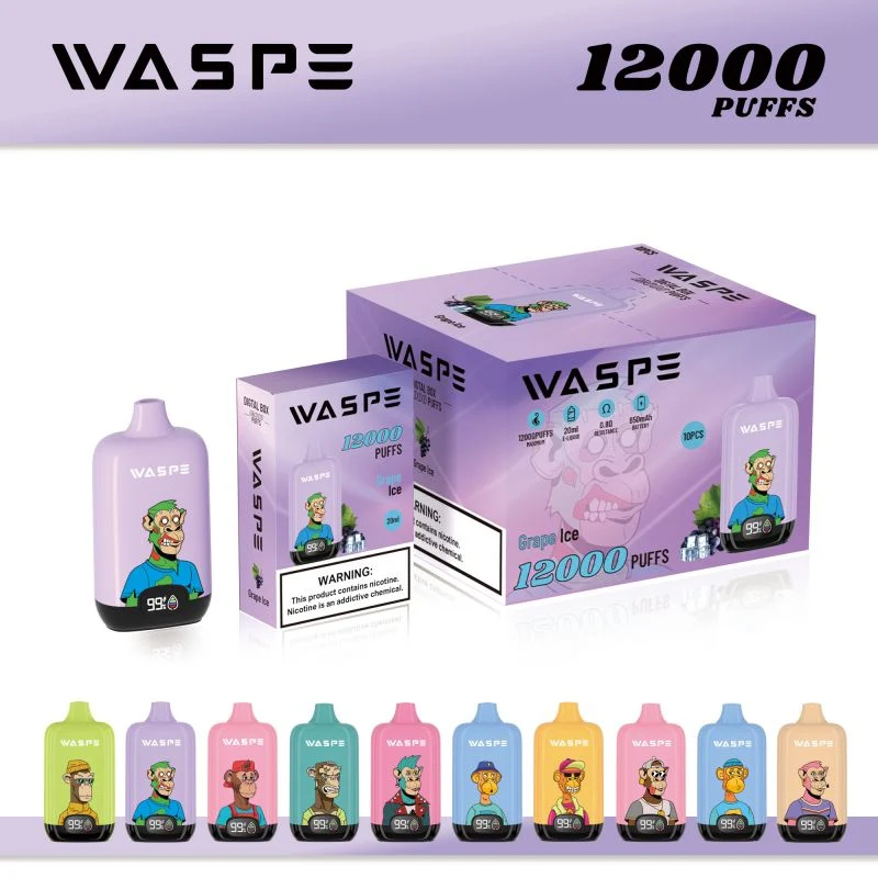 Hottest 12000 Puffs Waspe Vape Disposable/Chargeable vape Waspe 12000 Vape Digital Box
