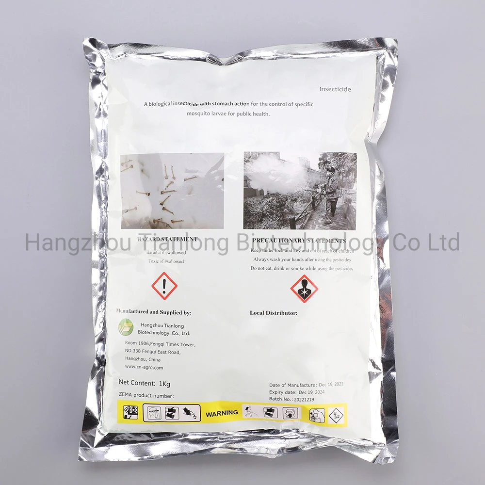 Insecticide Bacillus thuringiensis variété israelensis (Bti) 1200UI/mg WP