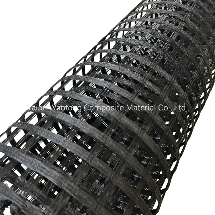 High quality/High cost performance  Biaxial Polyester Geogrid 150kn Warp Knitted Reinforcement Geogrid Fabric