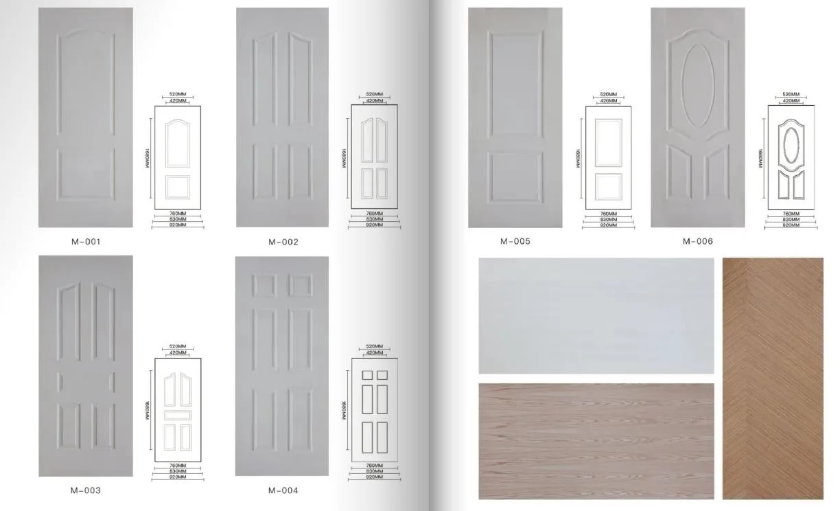 3mm White Primer / Sapele HDF Door Skin for Home Door