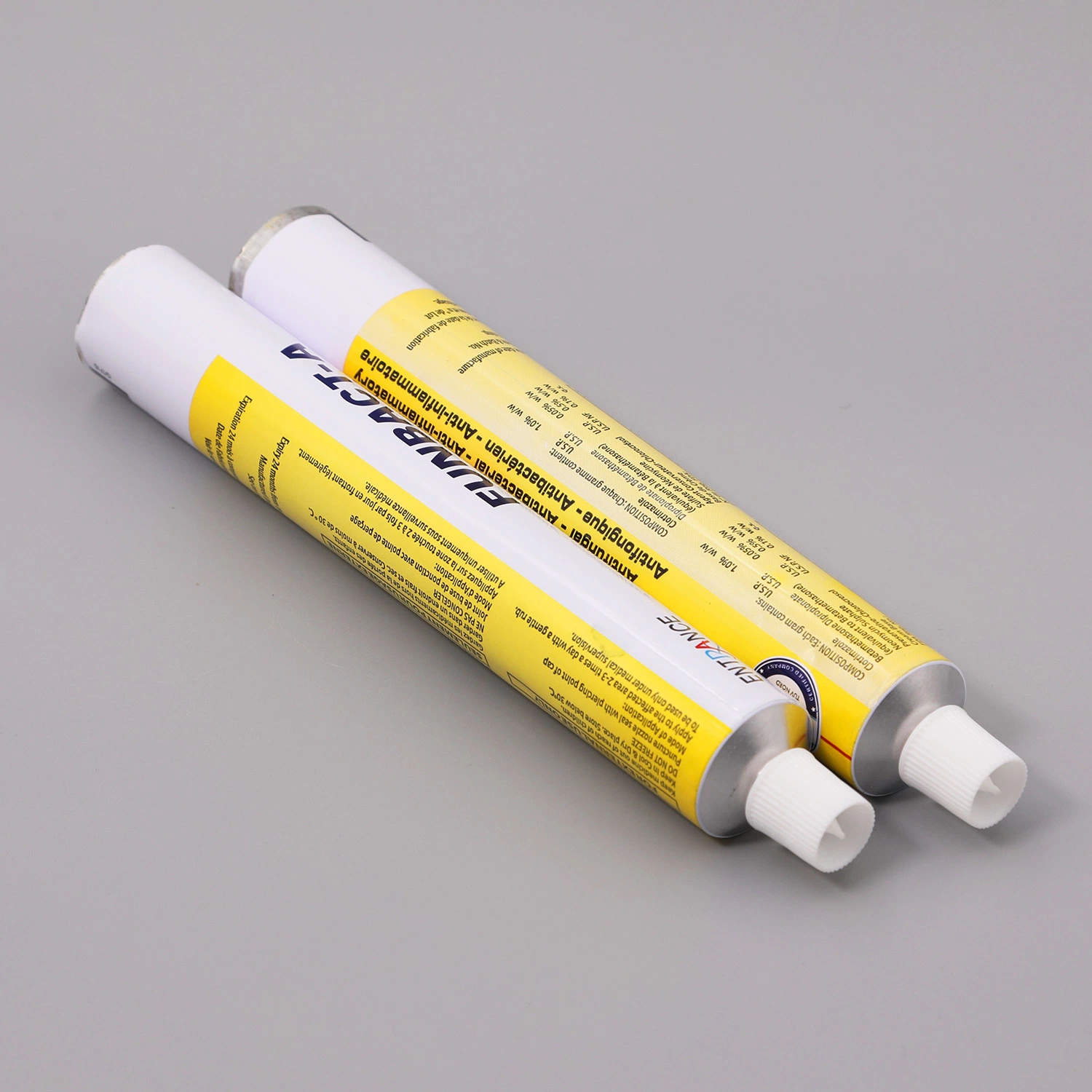 Medicina ungüento de Paquete de tubo de Productos Farmacéuticos Paquete de tubo plegable de aluminio para la infección de la piel/D28mm 135ml con tapón de rosca de plástico