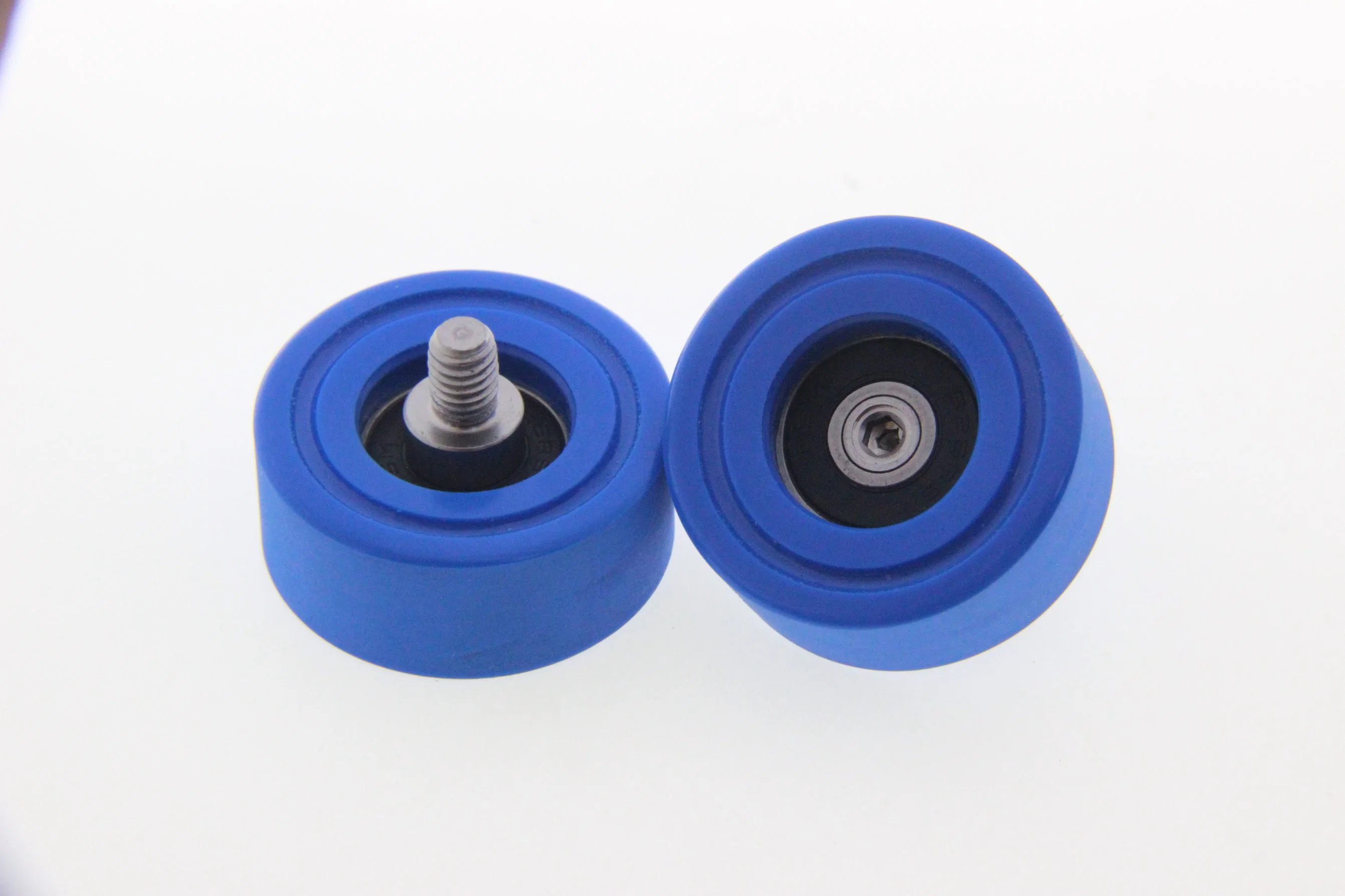 6x20x8.5 mm Polyurethane Soft Rubber Wheel Nylon Coated Ball Bearing With Stud / Plastic Sliding Door Roller / Sliding Window Wheel