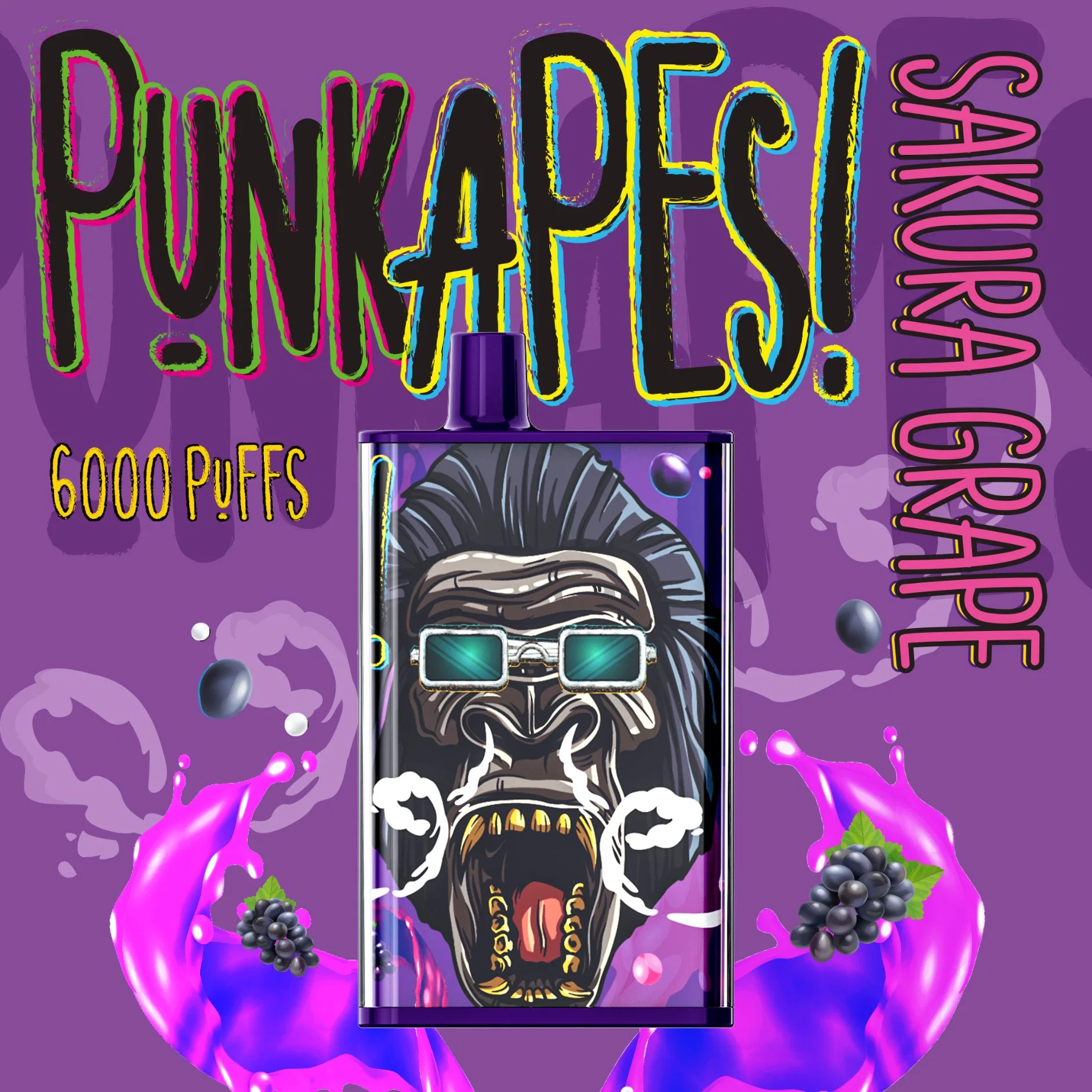 Punk Apes 6000 Puffs Ecigs Vape Kit Disposible 16ml Mesh Coil