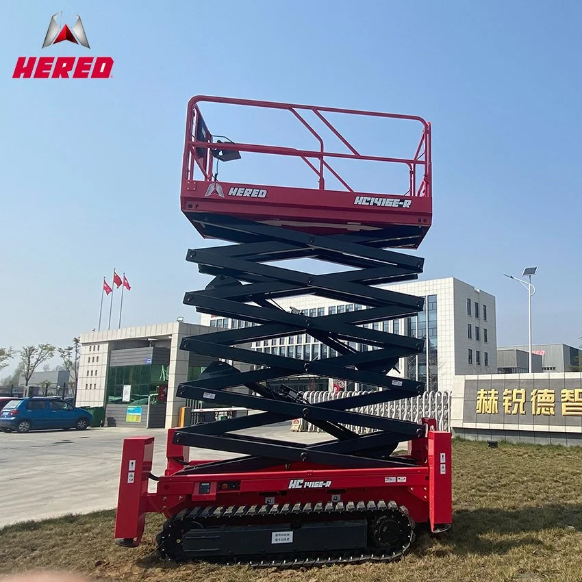 Hered 14m Crawler Scissor Lift Hydraulic Rough Terrain Aerial Work Platform