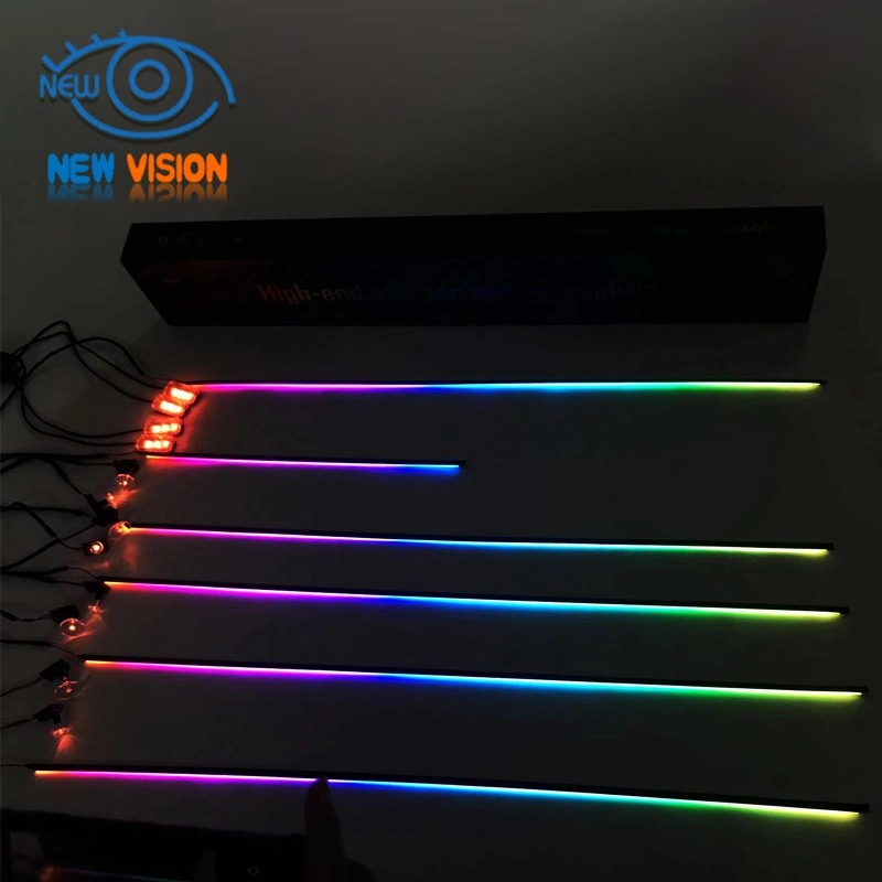 LED Symphony Rainbow Color Car Ambient Lights 64 Color RGB Interior Acrylic Light Guide Fiber Optic Universal Decoration Atmosphere