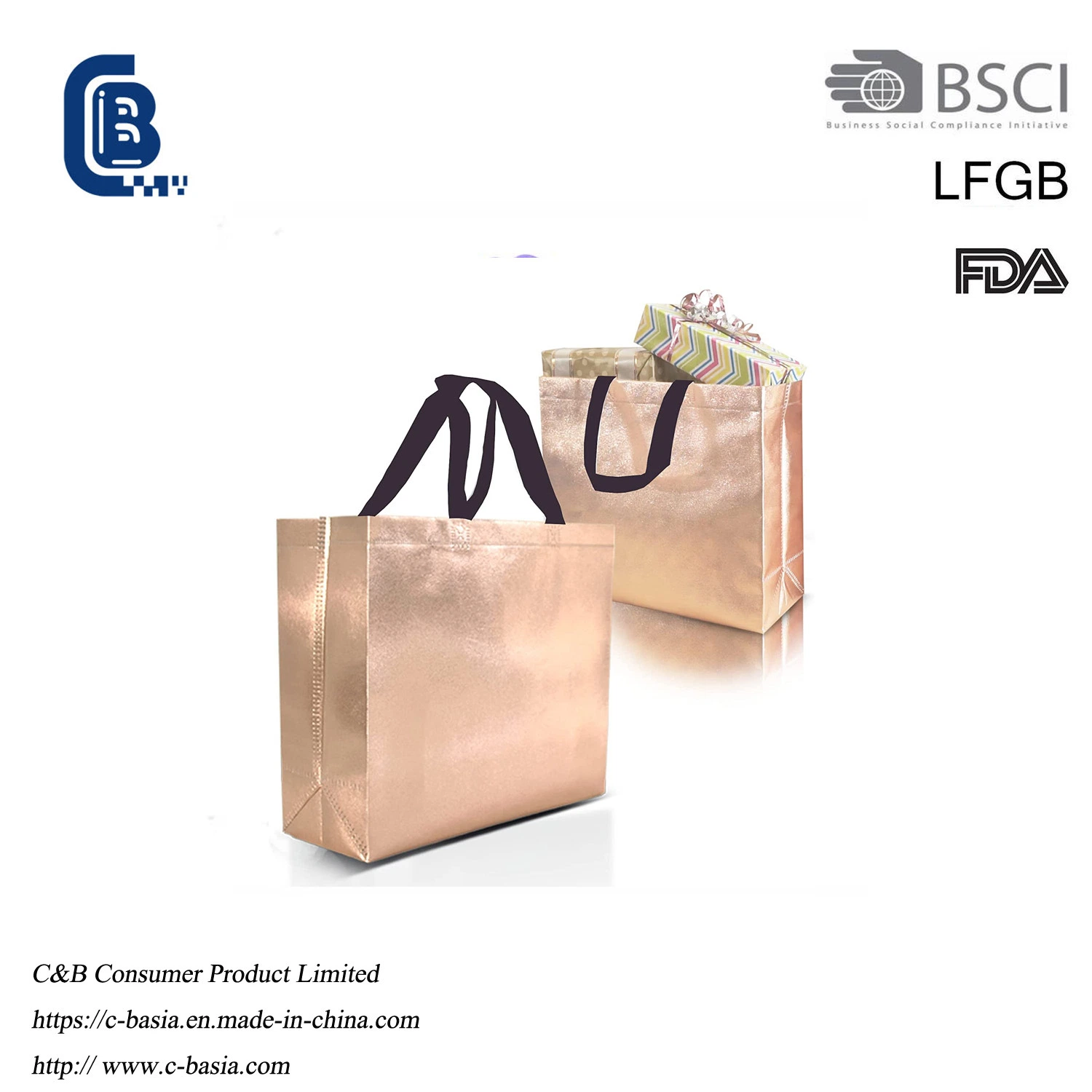 Wholesale Customized Bright Film Fashion Non-Woven Gift Bags, High Quality Gift Bags