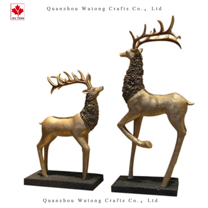 OEM Factory Resin Deer Statues Christmas Home Decoration