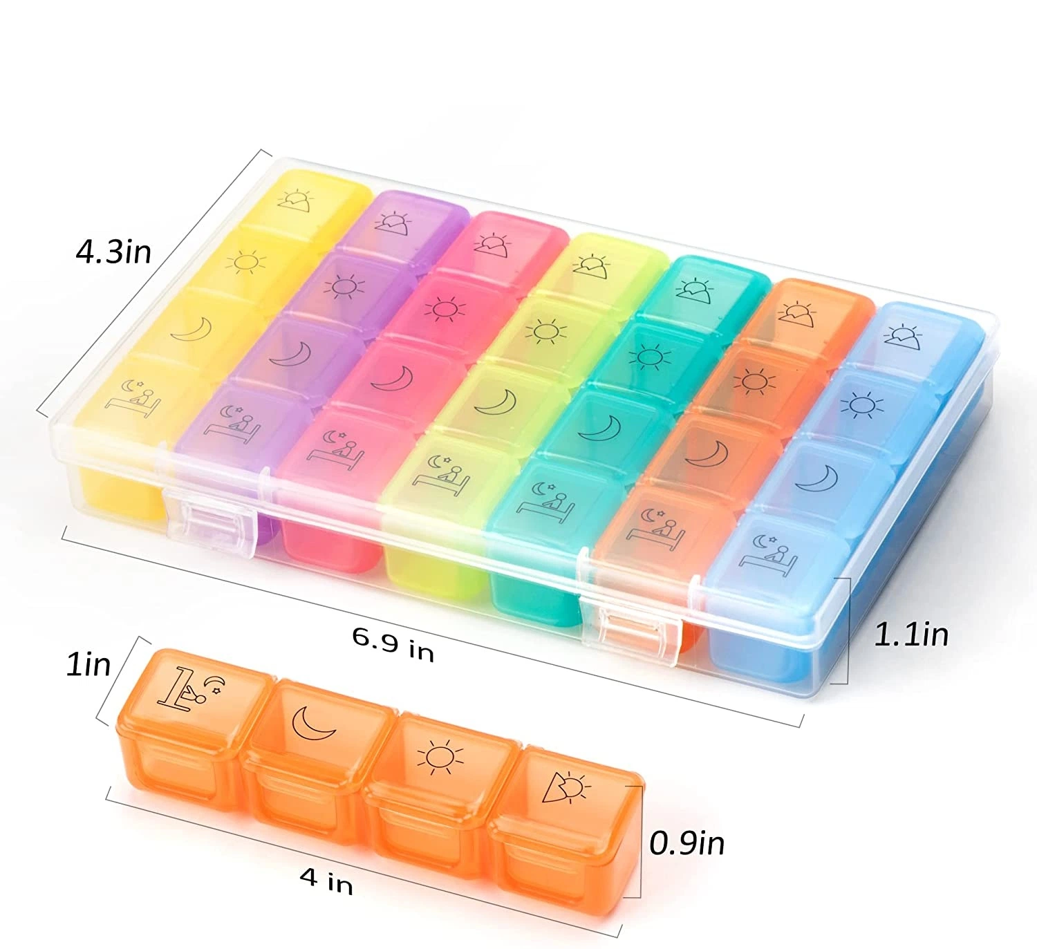 Portable Daily Weekly Medication Pill Case