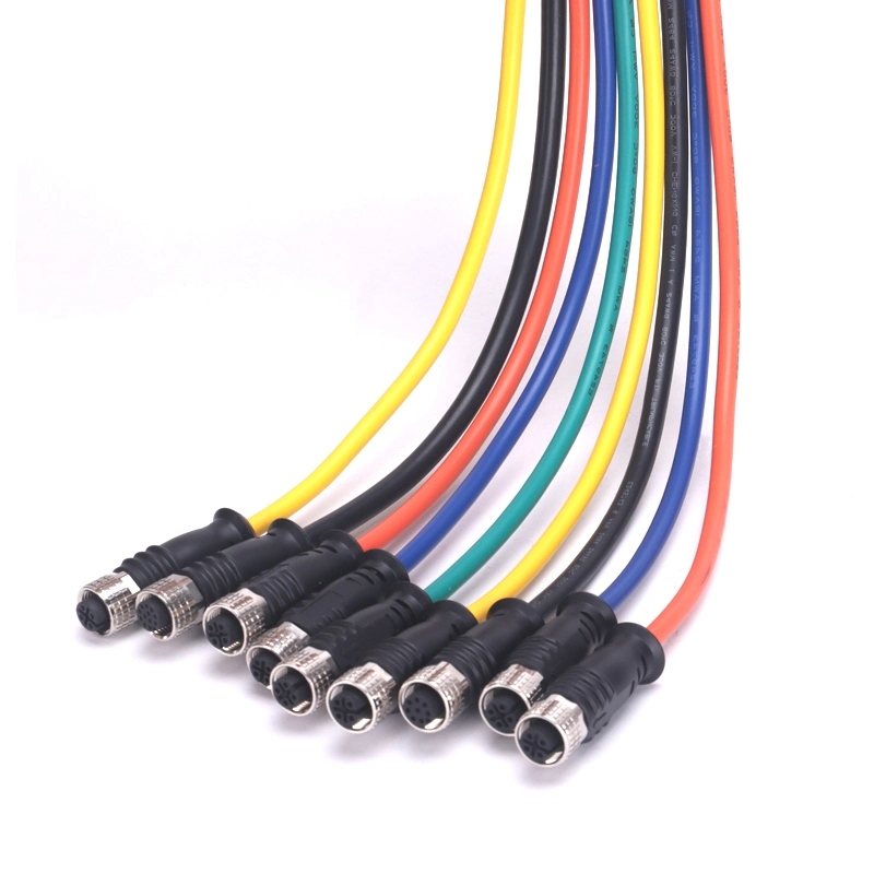 3 4 5 6 cable de M12 pines resistente al agua industrial Enchufe