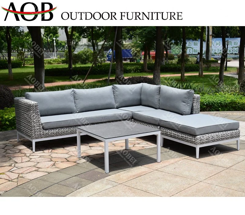 Modern Outdoor Garden Patio Hotel Home Rattan Wicker Leisure L Shape Corner Lounge Sofa Furniture