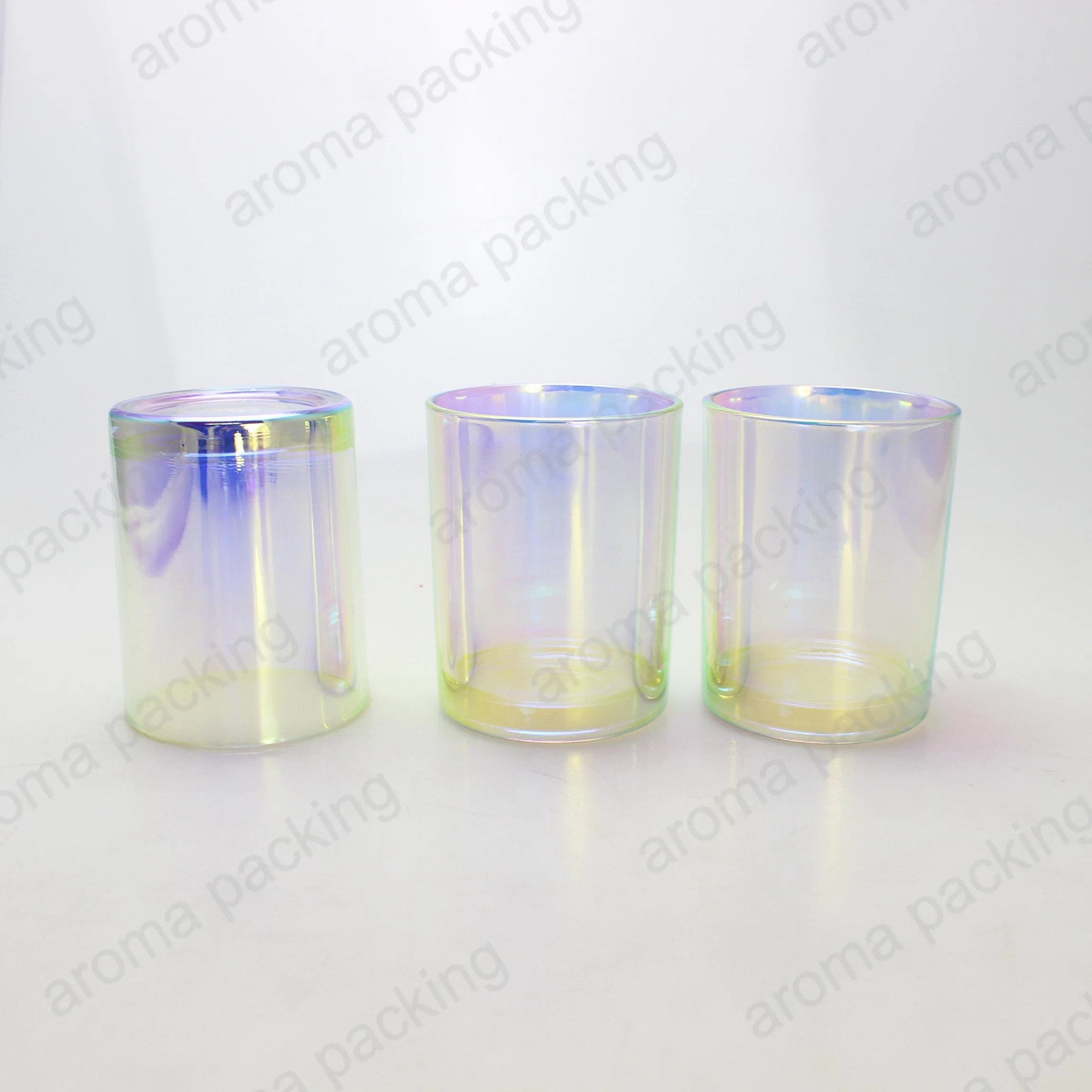 Colorful Ion Plating Pattern Soy Scented Candle Glass Candle Jars