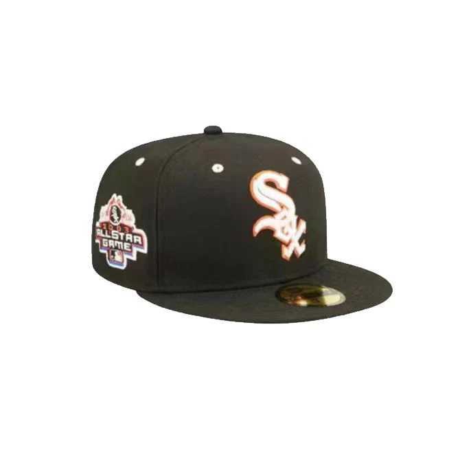 En Stock 3D Embroidery Side Patch Fitted Cap Gorras Flat Sombreros de béisbol americano Brim para el equipo