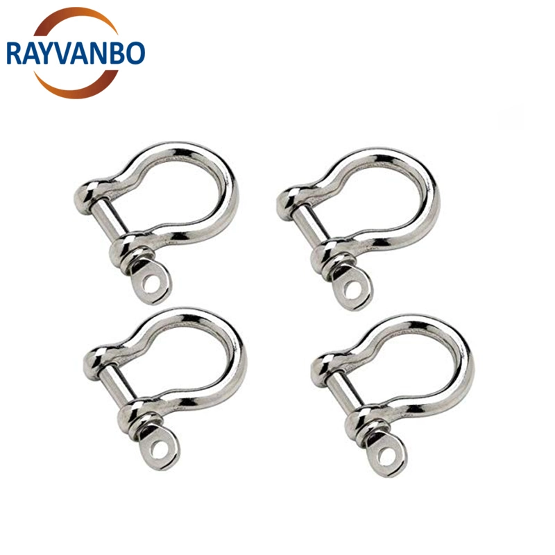 Acero inoxidable Mini D Shackle arco en forma de 3mm Plata Color Grado marino