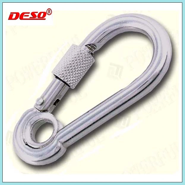 Spring Carabiner Steel Screw Snap Hook with Eye DIN5299 E