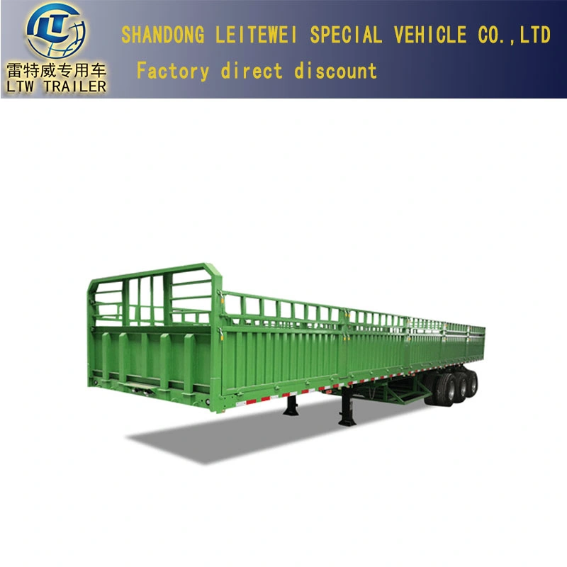 3 4 Doppelachsen Container Box Transport mit Hängekäfig Stake Fence Utility Cargo Trailer