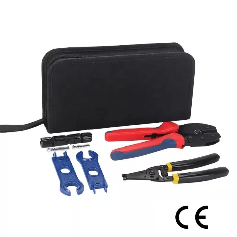 Solar Crimper Tool Kit for Solar Panel Cable Wire Assembly with Solar Crimper and Solar Connectors Spanner for PV System