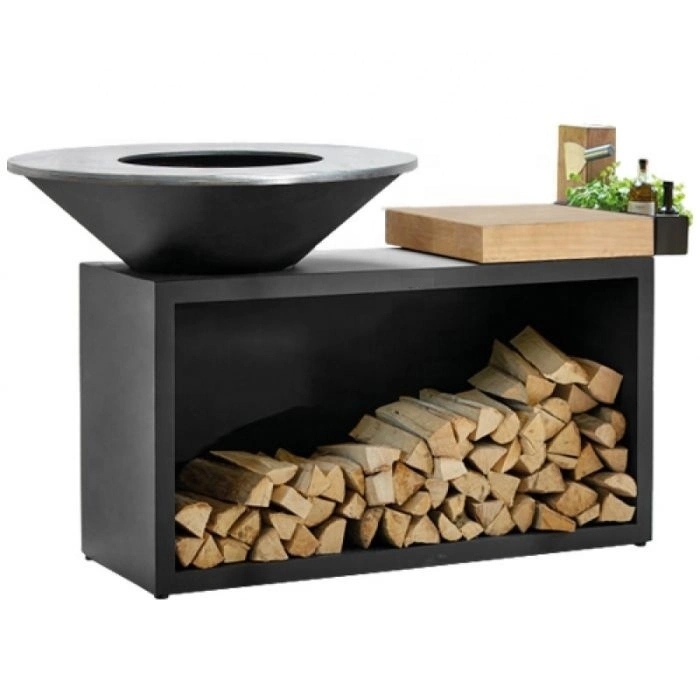 Schwarz Rust Painted Corten Stahl Metall Kochen Outdoor BBQ