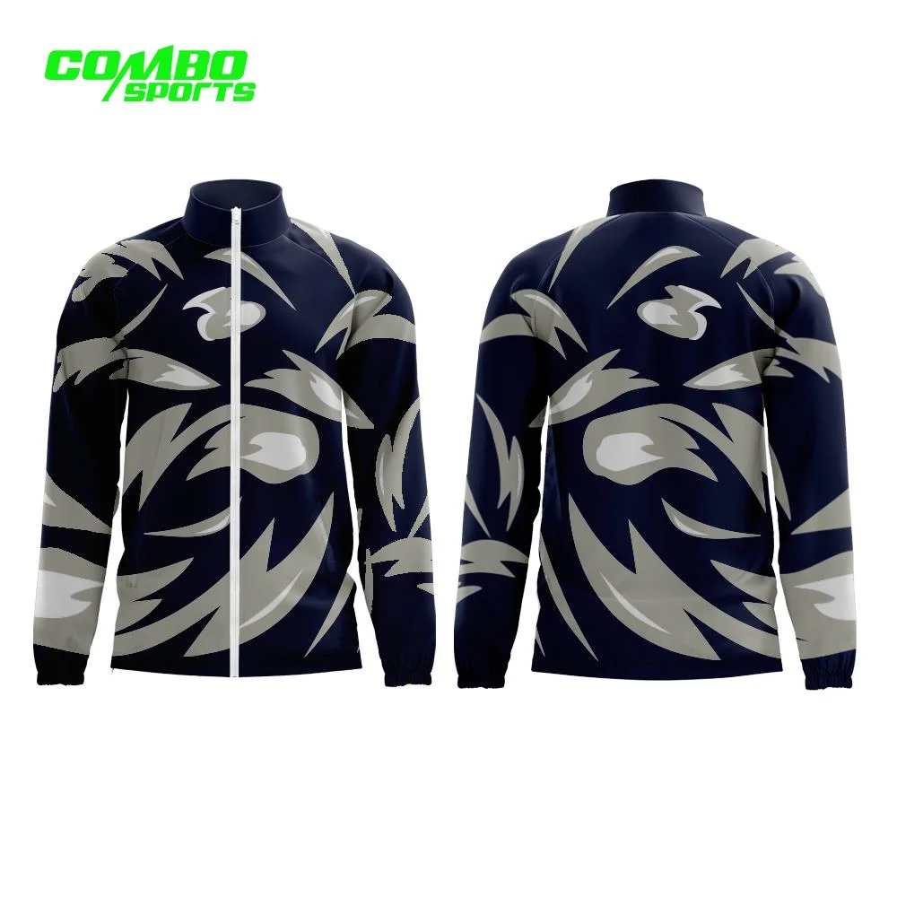 Combo Sublimation Printing 100% Polyester Track Suit Trainingsständer Kragen Herrenjacke