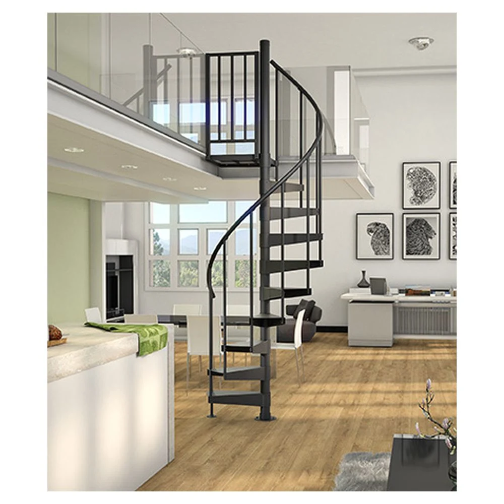 Price Building Outdoor Foshan Factory Aluminium Curved Floating Spiral Steel Stair