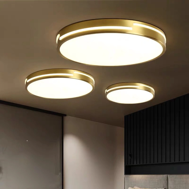 Masivel Peinture Métallique Décorative Lampe de Plafond en Laiton Éclairage de Plafond Moderne à LED pour Salon Intérieur
