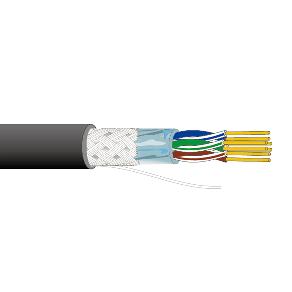 Cabo de Instrumentação de computador 6X26AWG e de eletrônica médica blindado com folha de alumínio Cabo de sinal, revestimento em PVC ou LSZH multi-core