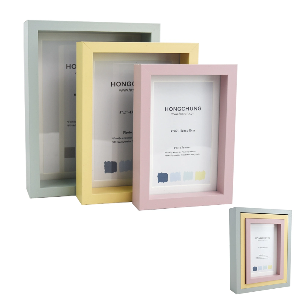 Nouveaux beaux MDF envelopper de papier Photo Frame imbriqués défini pour la décoration d'accueil