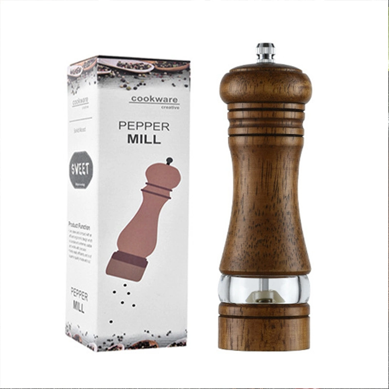 Wholesale/Supplier Custom 8 Inch Salt and Pepper Grinder Durable Wooden Slat and Pepper Mills Kitchen Tools