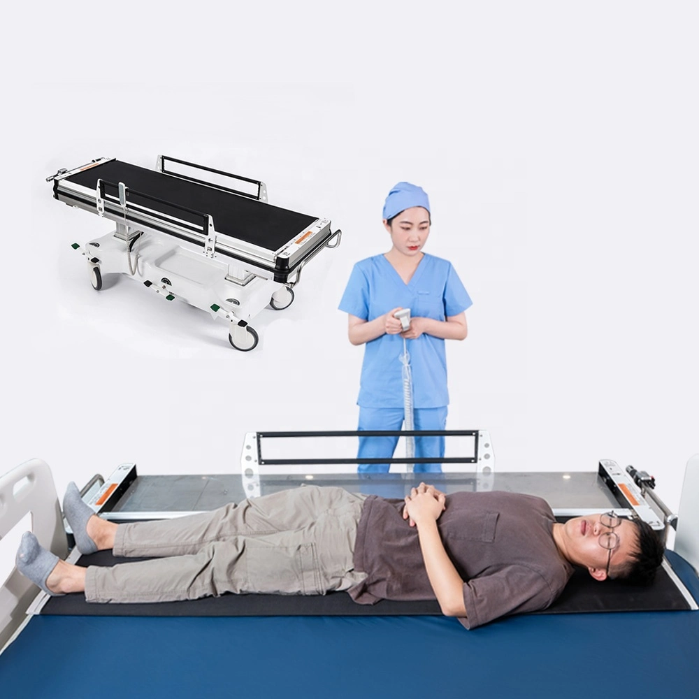 Patient Transfer Gurney Use in Hospital ICU for Pick Patient From Operation Table