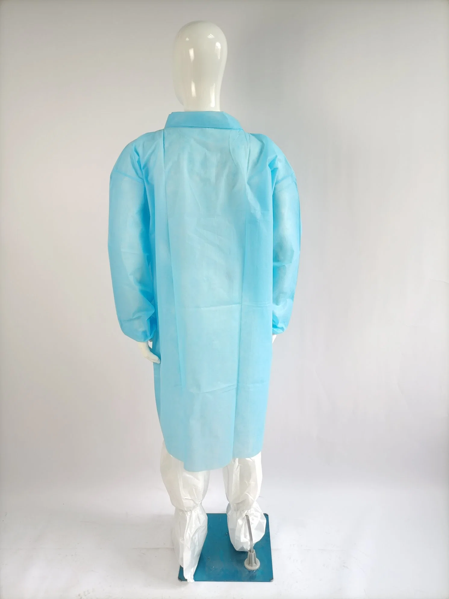 Blue Lab Coat Nonwoven Lab Coat PP Lab Coat Knitted Cuff