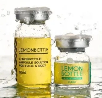 Lemonbottle ampolla solución para enfrentar las inyecciones de grasa corporal la disolución de la botella de limón	Frasco de vidrio de botella de agua de relleno dérmico la	pérdida de peso