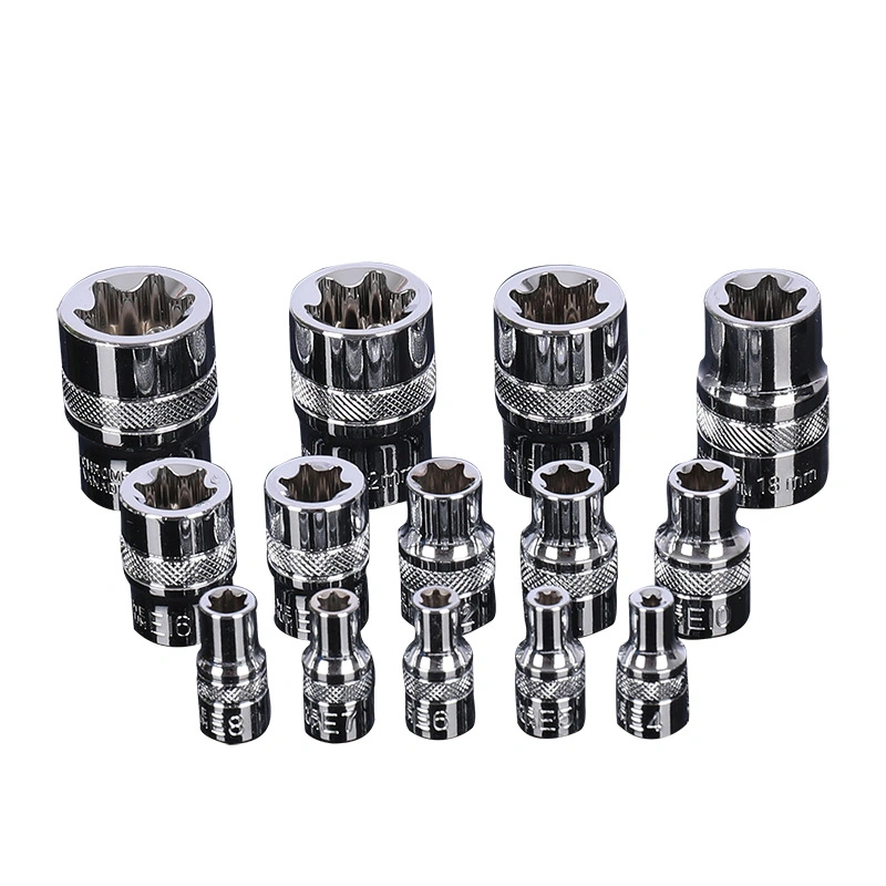 1/2", 3/8", 1/4" Dive 14PCS Torx E Star Inserir Conjunto porca E4-E24 Reparação Ferramentas Ferramenta Mão definir conjuntos de Soquete da luva (18500224)