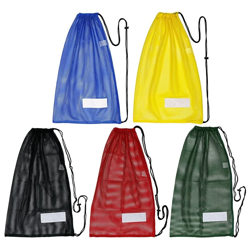 Swim Mesh Drawstring Bag Sport Equipment Storage Bag Gym Net Bag Large Mesh Drawstring