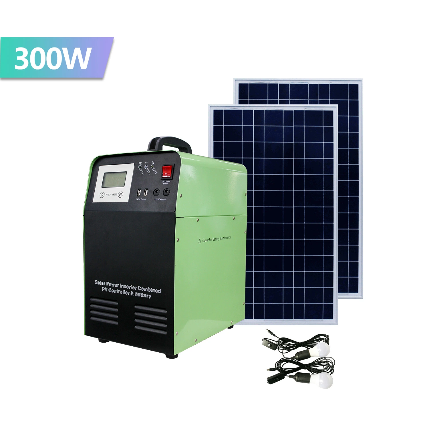 300W DC AC Power Bank Portable Generator Low Noise Solar Power System