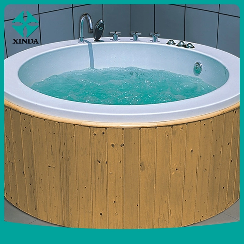 New Product 2 Person Circle Baths in Bathroom Cedar Wood Soaking Sauna Round Bathtubs Indoor Outdoor Drop in Bathtub