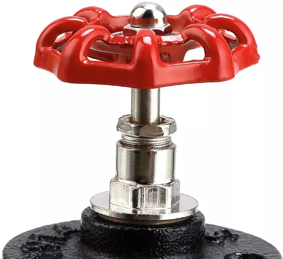 3/4 Inch Decoration Red Value Iron Pipe Fittings Loft Industry Style Red Hand Wheel