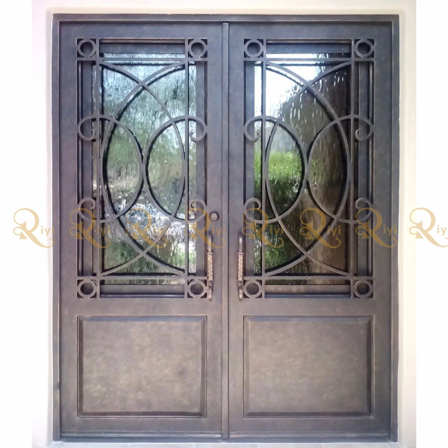 Antique Wrought Iron French Front Door Design for Safety