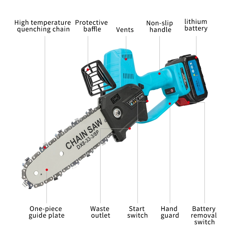 Cordless Battery Powered Chain Saw Garden Chainsaw Electric Saw for Trees