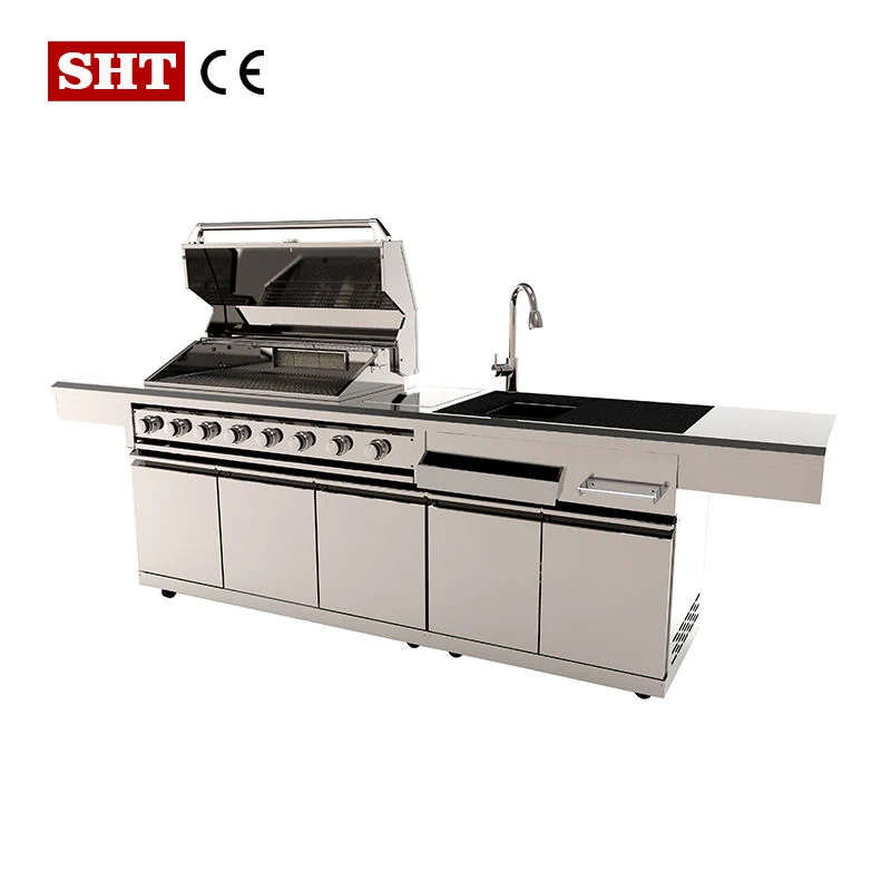 Hot Selling Stainless Steel Kitchen Cabinet Morden BBQ Grill with Sink