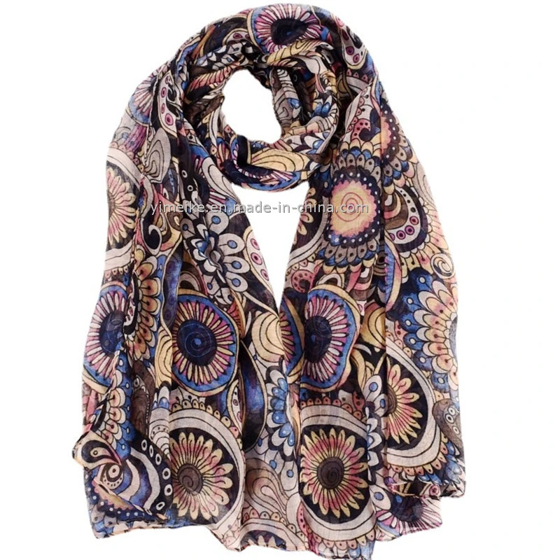 Factory Price Fashion Spring Neckchief Floral Printing Lady Scarves