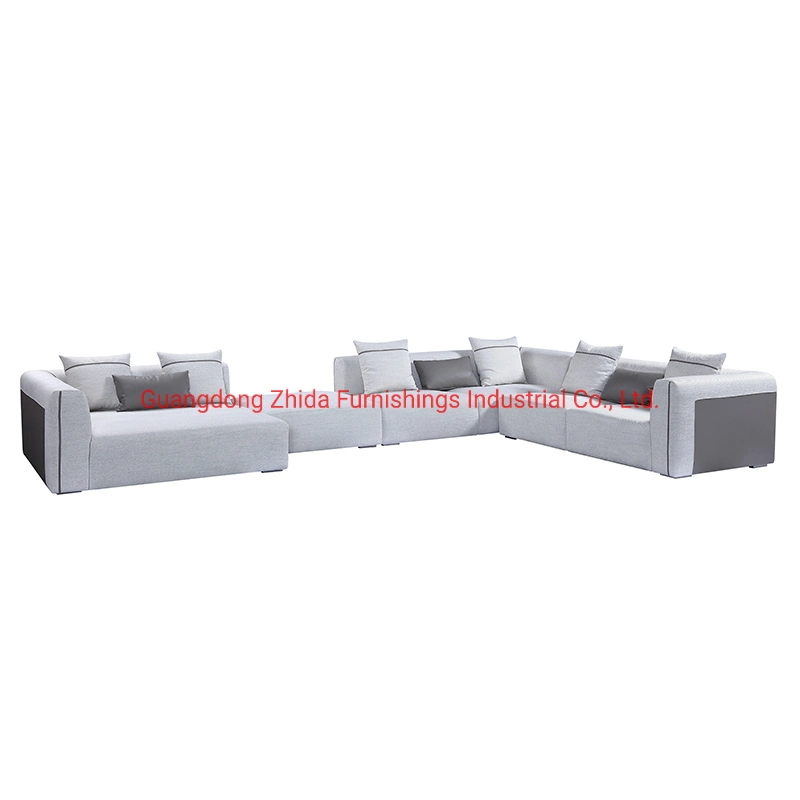 Startseite Möbel modernes Design Sektional L Form Stoff Sofa-Set