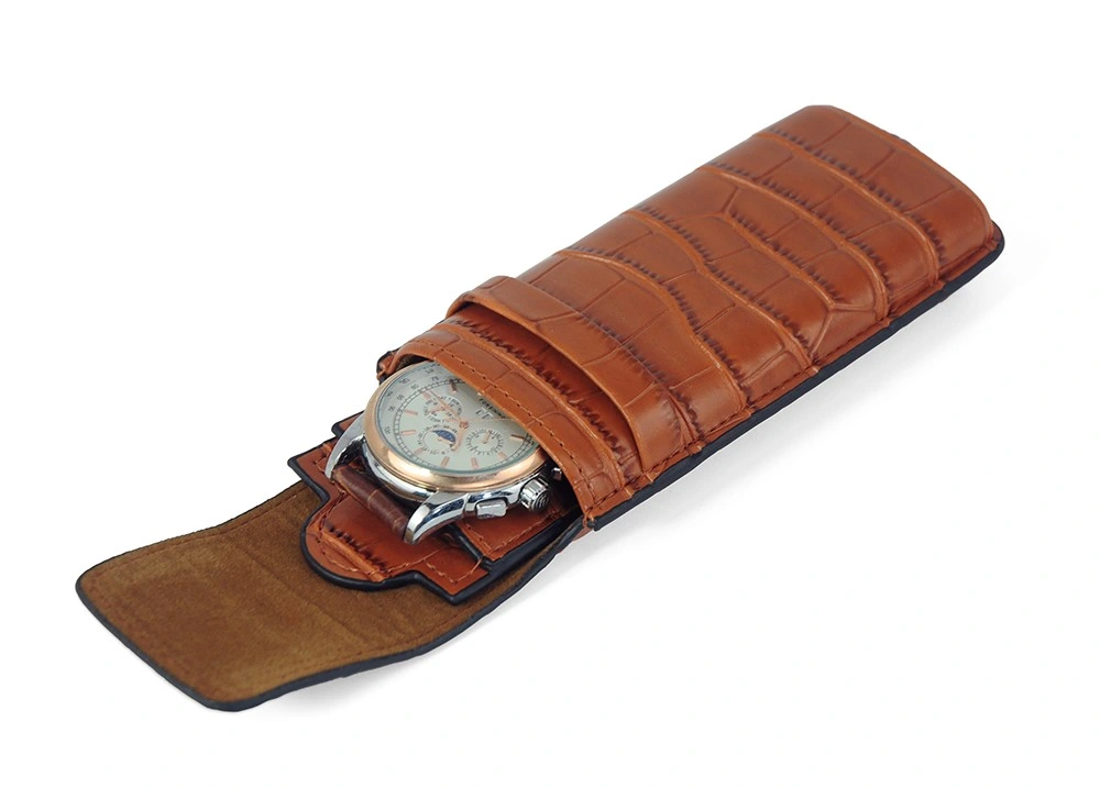 Wholesale/Supplier Croco Pattern Travel Single Smart Watch Pouch Leather Watch Case