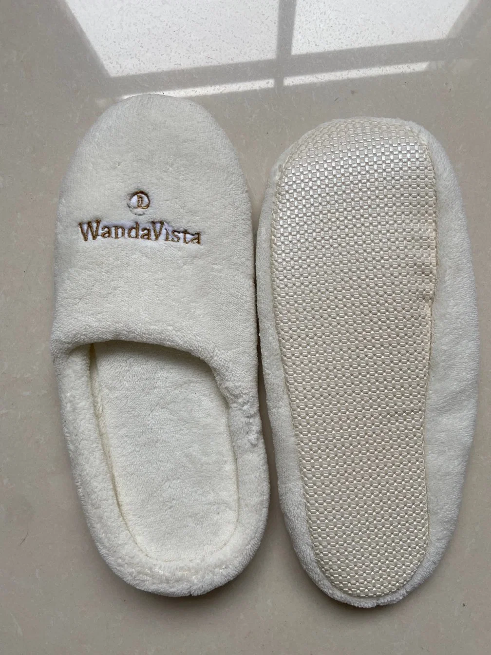 Hotel Customized Logo Linen Hotel Velvet Cotton Slipper Leading Supplies