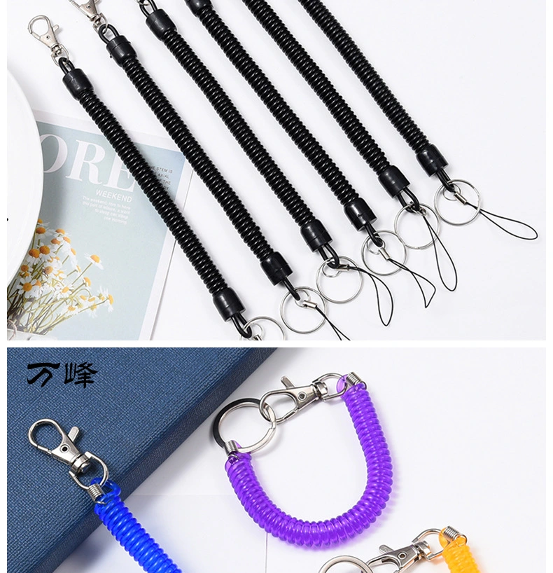 Plastic Spring Rope Spiral Key Chain Color P-Shaped Buckle Double-Ended Buckle Toy Rope