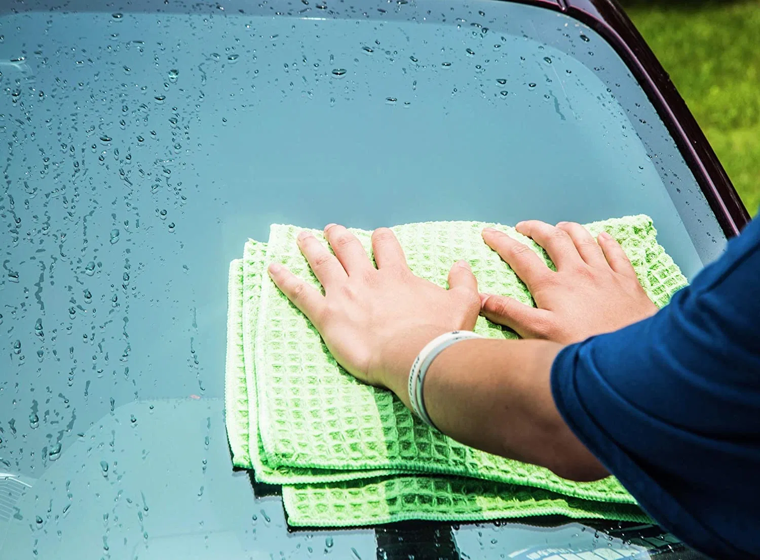 330gsm, 60*100cm toalhetes de microfibras Waffle Pano de limpeza do vidro de ananás Grid Car Wash Toalhas