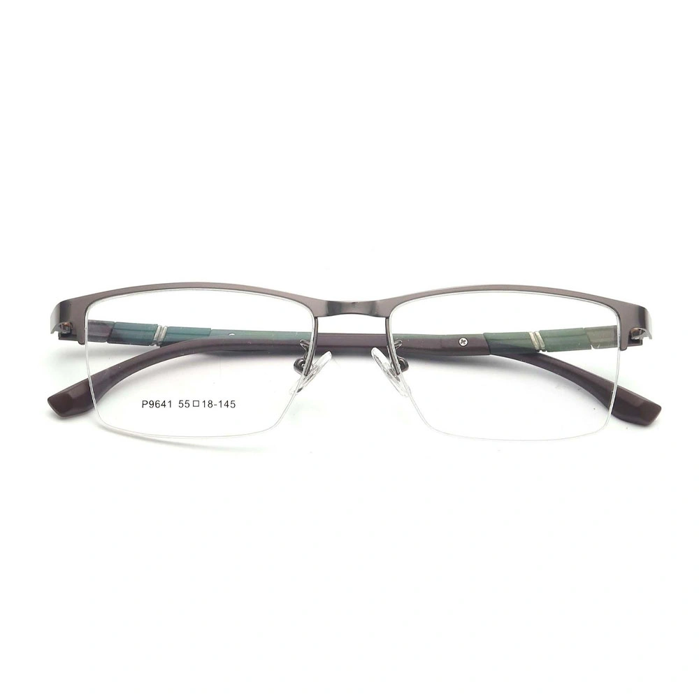 Gd Ready to Stock Half Frame Business Metal Optical Frame Eyeglasses Glasses Frames for Men