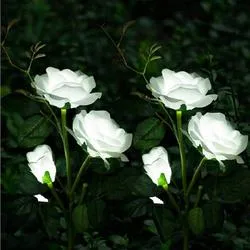 New Product Garden Solar Light/Lily/Rose Flower Style 3 LED Outdoor Decoration Solar Flower Lamp