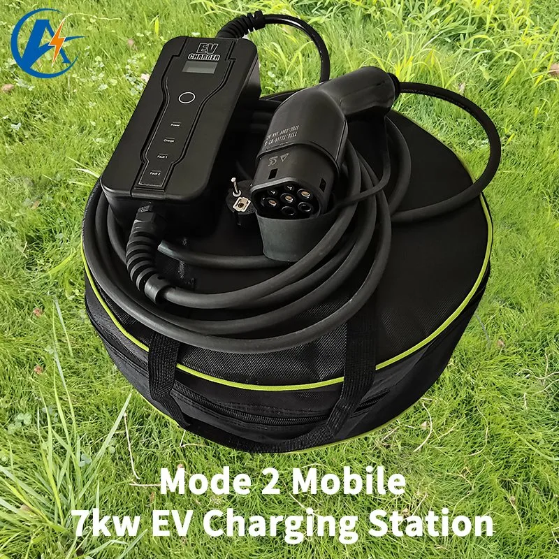 Портативный мобильный EV зарядное устройство в режим 2 Евро стандарта EV автомобильного аккумулятора зарядное устройство 7Квт EV зарядной станции